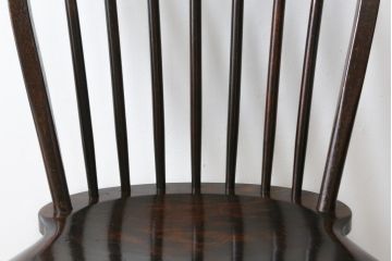 和製ビンテージ　松本民芸家具　シックな佇まいが魅力的な#72リーチ型チェア(ダイニングチェア、ウィンザーチェア、板座チェア、椅子、ウインザーチェア、ヴィンテージ)(R-079726)