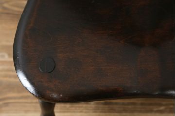 和製ビンテージ　松本民芸家具　シックな佇まいが魅力的な#72リーチ型チェア(ダイニングチェア、ウィンザーチェア、板座チェア、椅子、ウインザーチェア、ヴィンテージ)(R-079726)