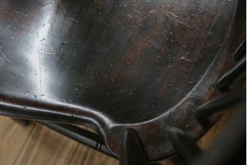 和製ビンテージ　松本民芸家具　シックな佇まいが魅力的な#72リーチ型チェア(ダイニングチェア、ウィンザーチェア、板座チェア、椅子、ウインザーチェア、ヴィンテージ)(R-079726)