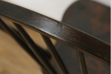 和製ビンテージ　松本民芸家具　シックな佇まいが魅力的な#72リーチ型チェア(ダイニングチェア、ウィンザーチェア、板座チェア、椅子、ウインザーチェア、ヴィンテージ)(R-079726)
