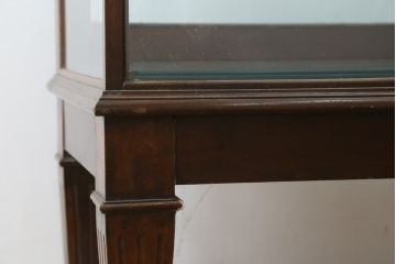 イギリスアンティーク　Dudley&Co.Ltd.　HOLLOWAY.LONDON.　N.7.　マホガニー材　落ち着きのある佇まいが上品な縦型ガラスケース(ショーケース、Gケース、陳列棚、飾り棚、コレクションケース、キャビネット、店舗什器、英国)(R-079728)
