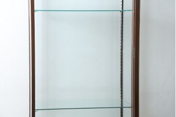 イギリスアンティーク　Dudley&Co.Ltd.　HOLLOWAY.LONDON.　N.7.　マホガニー材　落ち着きのある佇まいが上品な縦型ガラスケース(ショーケース、Gケース、陳列棚、飾り棚、コレクションケース、キャビネット、店舗什器、英国)(R-079728)