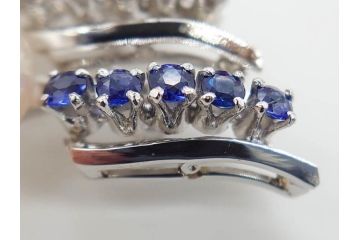 MIKIMOTO(ミキモト)　真珠　パール　K14(14金)　WG(ホワイトゴールド)　流れるようなデザインが優美な帯留め(白色金、帯締め、着物道具、アクセサリー、和装小物、紐付き、ケース付き)(R-079732)
