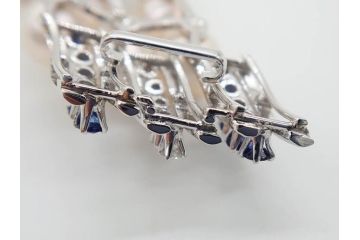 MIKIMOTO(ミキモト)　真珠　パール　K14(14金)　WG(ホワイトゴールド)　流れるようなデザインが優美な帯留め(白色金、帯締め、着物道具、アクセサリー、和装小物、紐付き、ケース付き)(R-079732)