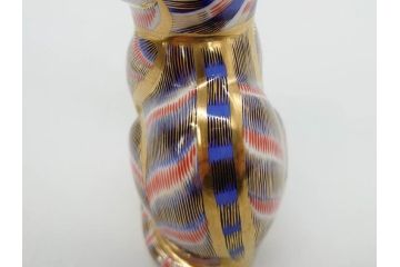 イギリス　ROYAL CROWN DERBY(ロイヤルクラウンダービー)　ペーパーウェイト　猫　うさぎ　繊細で華やかな色彩に心ときめくフィギュリン2点セット(ねこ、ネコ、兎、ウサギ、金彩、置物、磁器、ボーンチャイナ、オブジェ、ディスプレイ、英国)(R-079734)