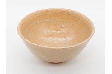 人間国宝　中里無庵(中里太郎右衛門)　唐津　宝珠　約15cm　4.9寸　和の味わいのある茶碗(抹茶碗、煎茶道具、茶道具、茶器、和食器、四寸九分、御物袋付き、外箱付き、共箱付き)(R-079746)