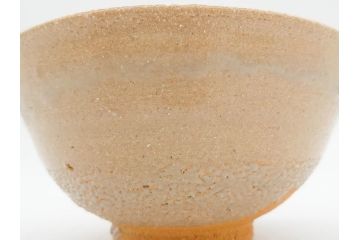 人間国宝　中里無庵(中里太郎右衛門)　唐津　宝珠　約15cm　4.9寸　和の味わいのある茶碗(抹茶碗、煎茶道具、茶道具、茶器、和食器、四寸九分、御物袋付き、外箱付き、共箱付き)(R-079746)