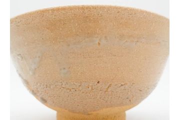 人間国宝　中里無庵(中里太郎右衛門)　唐津　宝珠　約15cm　4.9寸　和の味わいのある茶碗(抹茶碗、煎茶道具、茶道具、茶器、和食器、四寸九分、御物袋付き、外箱付き、共箱付き)(R-079746)