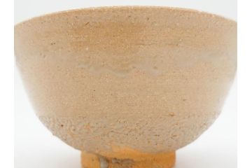 人間国宝　中里無庵(中里太郎右衛門)　唐津　宝珠　約15cm　4.9寸　和の味わいのある茶碗(抹茶碗、煎茶道具、茶道具、茶器、和食器、四寸九分、御物袋付き、外箱付き、共箱付き)(R-079746)