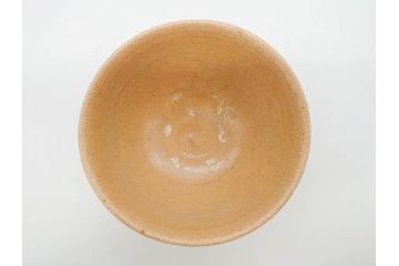 人間国宝　中里無庵(中里太郎右衛門)　唐津　宝珠　約15cm　4.9寸　和の味わいのある茶碗(抹茶碗、煎茶道具、茶道具、茶器、和食器、四寸九分、御物袋付き、外箱付き、共箱付き)(R-079746)