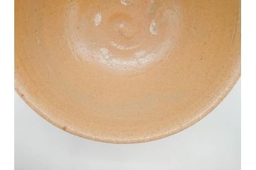 人間国宝　中里無庵(中里太郎右衛門)　唐津　宝珠　約15cm　4.9寸　和の味わいのある茶碗(抹茶碗、煎茶道具、茶道具、茶器、和食器、四寸九分、御物袋付き、外箱付き、共箱付き)(R-079746)