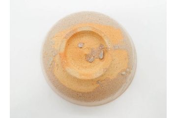 人間国宝　中里無庵(中里太郎右衛門)　唐津　宝珠　約15cm　4.9寸　和の味わいのある茶碗(抹茶碗、煎茶道具、茶道具、茶器、和食器、四寸九分、御物袋付き、外箱付き、共箱付き)(R-079746)