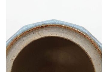 中里重利　鈞窯　水色の釉薬に魅せられる香炉(三玄窯、香爐、唐津焼、仏具、茶道具、落款印、共箱付き)(R-079747)