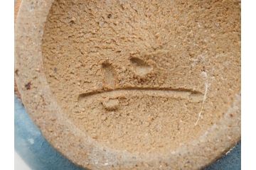 中里重利　鈞窯　水色の釉薬に魅せられる香炉(三玄窯、香爐、唐津焼、仏具、茶道具、落款印、共箱付き)(R-079747)