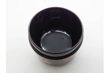 八代 中村宗哲　菊桐蒔絵　雅な美しさのある茶入(花、金彩、漆器、木製、茶入れ、茶筒、茶道具、茶器、又妙斎書付、共箱付き)(R-079748)