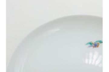 重要無形文化財　人間国宝　十三代 酒井田柿右衛門　有田焼　錦　牡丹文　約11cm　3.5寸　食卓に華やぎを添える小皿5枚セット(花、鳥、豆皿、手塩皿、和皿、和食器、共箱付き、裏印、花押、三寸五分)(R-079750)