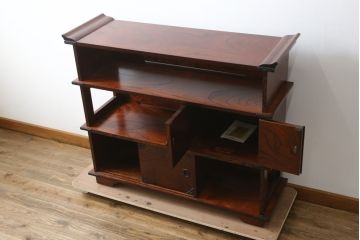 中古　岩谷堂箪笥　力強い杢目が上質な和を演出する北斗3号飾り棚(茶棚、収納棚、戸棚、サイドボード)(R-079753)