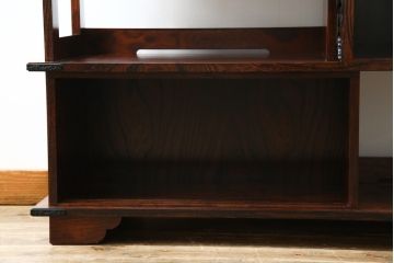 中古　岩谷堂箪笥　力強い杢目が上質な和を演出する北斗3号飾り棚(茶棚、収納棚、戸棚、サイドボード)(R-079753)