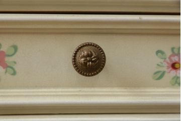 イタリアビンテージ　希少デザイン　華やかな装飾と可愛らしい色遣いが素敵なロココ調のデスク(ワークデスク、片袖机、在宅用、在宅ワーク用、ヴィンテージ)(R-079754)