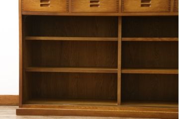中古　民芸家具　ナラ材　和光　北樹　150N　上質な和の空間づくりにおすすめの水屋箪笥(食器棚、カップボード、戸棚、収納棚、キャビネット)(R-079756)