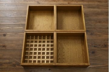 中古　民芸家具　ナラ材　和光　北樹　150N　上質な和の空間づくりにおすすめの水屋箪笥(食器棚、カップボード、戸棚、収納棚、キャビネット)(R-079756)