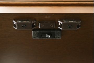 中古　maruni(マルニ木工)　地中海ロイヤル　照明と鏡付きで素敵なディスプレイが叶う飾棚80(キュリオケース、キャビネット、食器棚、カップボード、飾り棚、戸棚、収納棚)(定価約60万円)(R-079760)