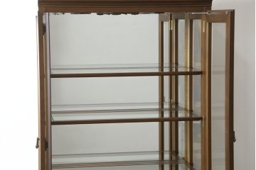 中古　maruni(マルニ木工)　地中海ロイヤル　照明と鏡付きで素敵なディスプレイが叶う飾棚80(キュリオケース、キャビネット、食器棚、カップボード、飾り棚、戸棚、収納棚)(定価約60万円)(R-079760)