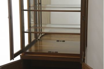 中古　maruni(マルニ木工)　地中海ロイヤル　照明と鏡付きで素敵なディスプレイが叶う飾棚80(キュリオケース、キャビネット、食器棚、カップボード、飾り棚、戸棚、収納棚)(定価約60万円)(R-079760)