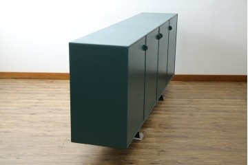 中古　美品　イタリア製　i4MARIANI(クアトロ・マリアーニ)　Guido Faleschini(グイド・ファレスキーニ)デザイン　DOLMEN(ドルメン)　本革(レザー)張りの独特の風合いが楽しめるおしゃれなサイドボード　定価約200万円　(R-079764)