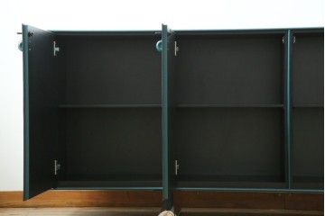 中古　美品　イタリア製　i4MARIANI(クアトロ・マリアーニ)　Guido Faleschini(グイド・ファレスキーニ)デザイン　DOLMEN(ドルメン)　本革(レザー)張りの独特の風合いが楽しめるおしゃれなサイドボード　定価約200万円　(R-079764)