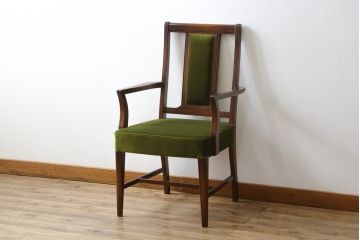 中古　美品　神戸洋家具　メープル不二屋　上品な佇まいが魅力的なアームチェア(ダイニングチェア、1P、一人掛け)(R-079765)