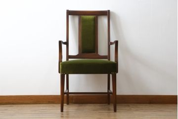 中古　美品　神戸洋家具　メープル不二屋　上品な佇まいが魅力的なアームチェア(ダイニングチェア、1P、一人掛け)(R-079765)