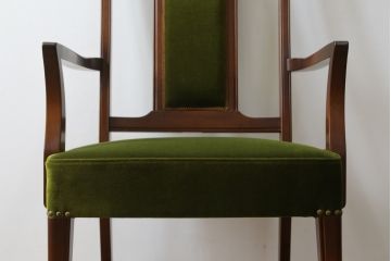 中古　美品　神戸洋家具　メープル不二屋　上品な佇まいが魅力的なアームチェア(ダイニングチェア、1P、一人掛け)(R-079765)