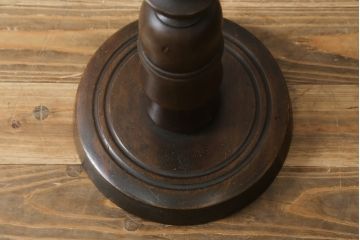 和製ビンテージ　大正ロマン　無垢材　挽き物脚とプリーツシェードが素敵なフロアスタンド(フロアランプ、スタンド照明、シェードライト、布シェード、ヴィンテージ)(R-079766)