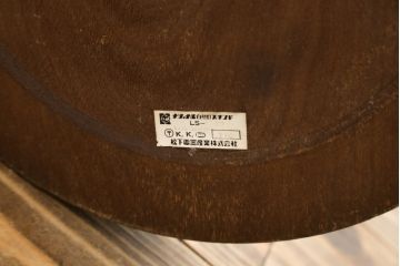 和製ビンテージ　大正ロマン　無垢材　挽き物脚とプリーツシェードが素敵なフロアスタンド(フロアランプ、スタンド照明、シェードライト、布シェード、ヴィンテージ)(R-079766)