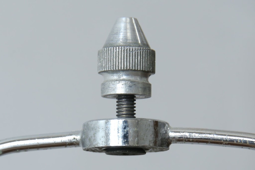 和製ヴィンテージ　大正ロマン　無垢材　挽き物脚とプリーツシェードが素敵なフロアスタンド　(R-079766)