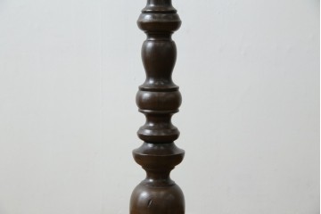 和製ヴィンテージ　大正ロマン　無垢材　挽き物脚とプリーツシェードが素敵なフロアスタンド　(R-079766)