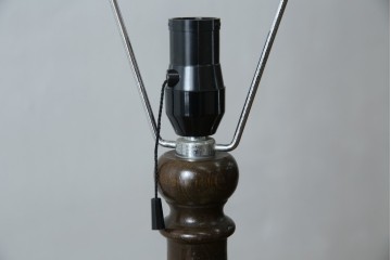 和製ヴィンテージ　大正ロマン　無垢材　挽き物脚とプリーツシェードが素敵なフロアスタンド　(R-079766)