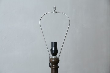 和製ヴィンテージ　大正ロマン　無垢材　挽き物脚とプリーツシェードが素敵なフロアスタンド　(R-079766)