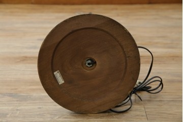 和製ヴィンテージ　大正ロマン　無垢材　挽き物脚とプリーツシェードが素敵なフロアスタンド　(R-079766)