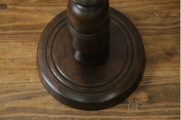 和製ヴィンテージ　大正ロマン　無垢材　挽き物脚とプリーツシェードが素敵なフロアスタンド　(R-079766)