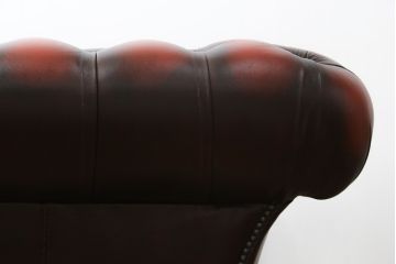 中古　イギリスハンドメイド　DISTINCTIVE CHESTERFIELDS(ディスティンクティブ・チェスターフィールド)　Blenheim(ブレナム)　Club Chair(クラブチェア)　本革(レザー)　主役級の存在感を放つ一人掛けソファ(1P、アームソファ、英国)(R-079768)