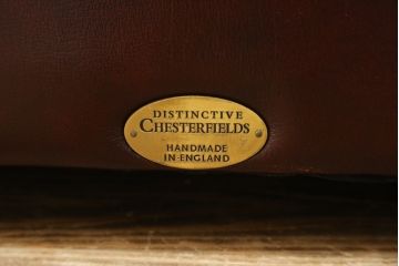 中古　イギリスハンドメイド　DISTINCTIVE CHESTERFIELDS(ディスティンクティブ・チェスターフィールド)　Blenheim(ブレナム)　Club Chair(クラブチェア)　本革(レザー)　主役級の存在感を放つ一人掛けソファ(1P、アームソファ、英国)(R-079768)