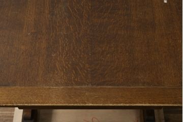 イギリスアンティーク　オーク材　クラシカルなバルボスレッグが目を引くドローリーフテーブル(ダイニングテーブル、エクステンションテーブル、2人掛け、4人掛け、6人掛け、食卓、作業台、ワークテーブル、英国)(R-079769)