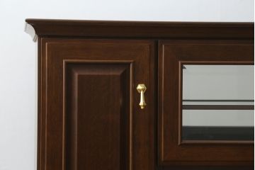 中古　美品　maruni(マルニ木工)　地中海シリーズ　引き出し4杯付き　照明と鏡付きで素敵なディスプレイが叶うサイドボード118(サイドキャビネット、飾り棚、収納棚、戸棚)(定価約29万円)(R-079770)
