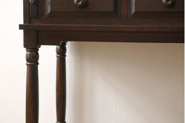 和製ビンテージ　北海道民芸家具　希少!　絶版品・レア品　クラシカルな雰囲気を盛り立てるライティングビューロー(簿記机、ワークデスク、在宅用、在宅ワーク用、ヴィンテージ)(R-079771)