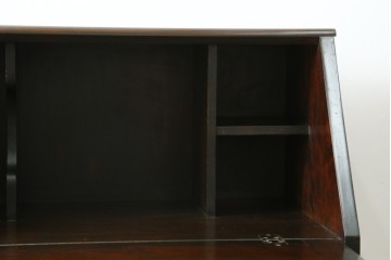 和製ヴィンテージ　希少な廃番品　レア!　北海道民芸家具　シックなデザインのライティングビューロー　(R-079771)