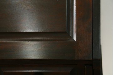 和製ヴィンテージ　希少な廃番品　レア!　北海道民芸家具　シックなデザインのライティングビューロー　(R-079771)