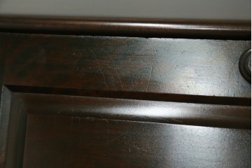 和製ヴィンテージ　希少な廃番品　レア!　北海道民芸家具　シックなデザインのライティングビューロー　(R-079771)