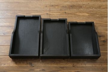 和製ビンテージ　特注!!　ペイント仕上げ限定　黒いペイントが男前でカッコいいシャツケース(ガラスケース、Gケース、ショーケース、陳列棚、飾り棚、店舗什器、ヴィンテージ)(R-079773)